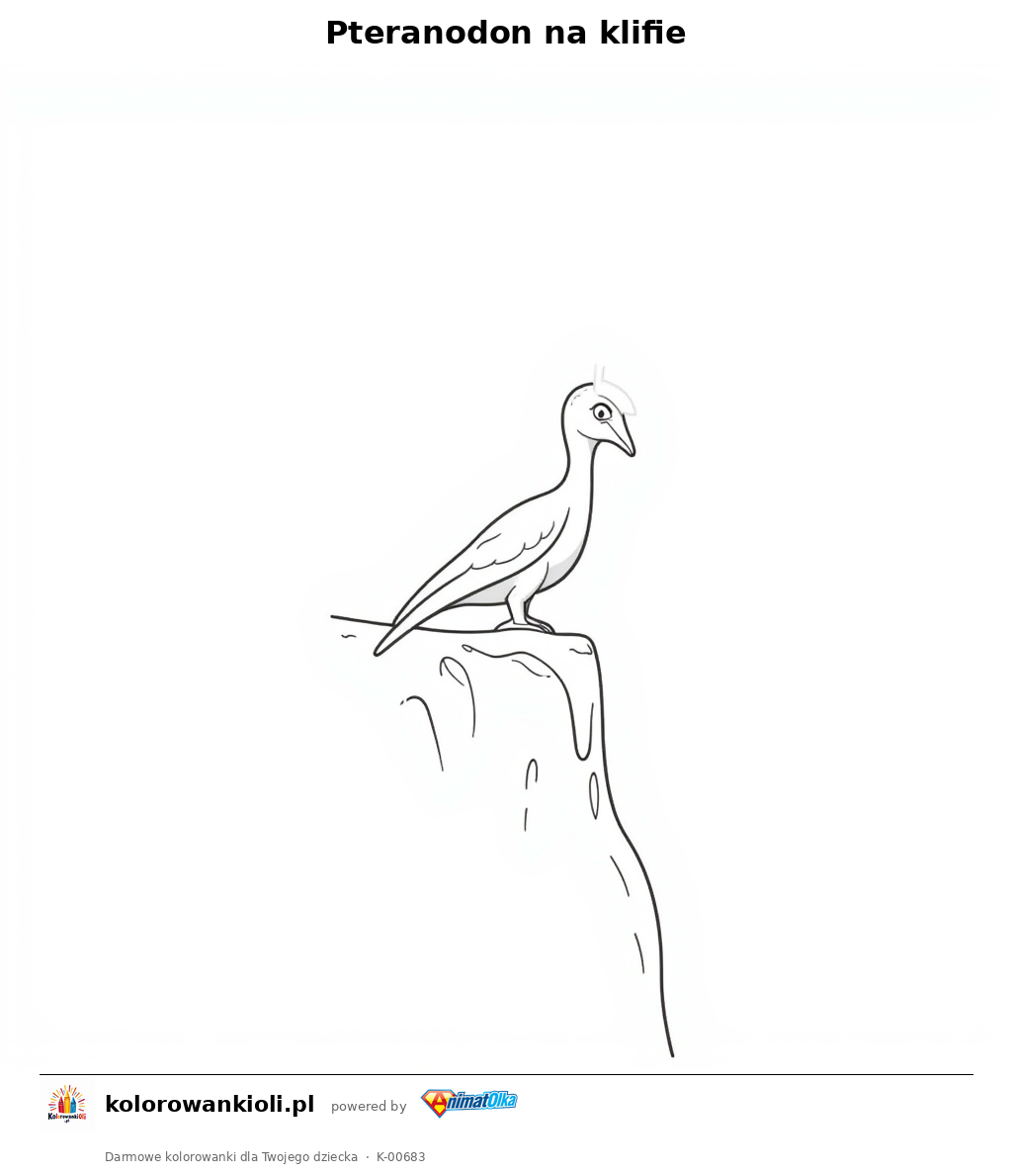 Pteranodon na klifie — kolorowanka do wydruku dla dzieci