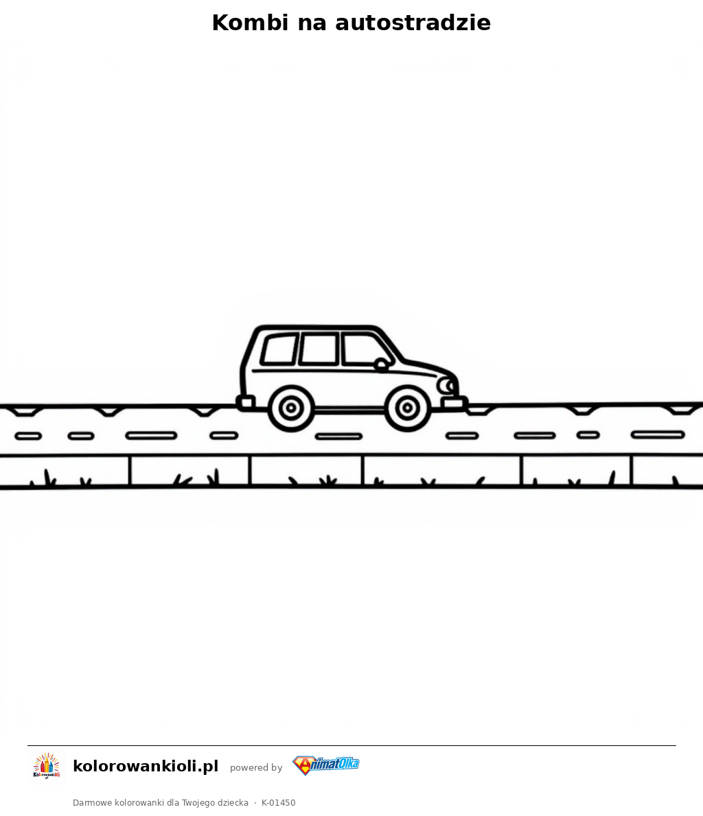 Kombi na autostradzie — kolorowanka do wydruku dla dzieci