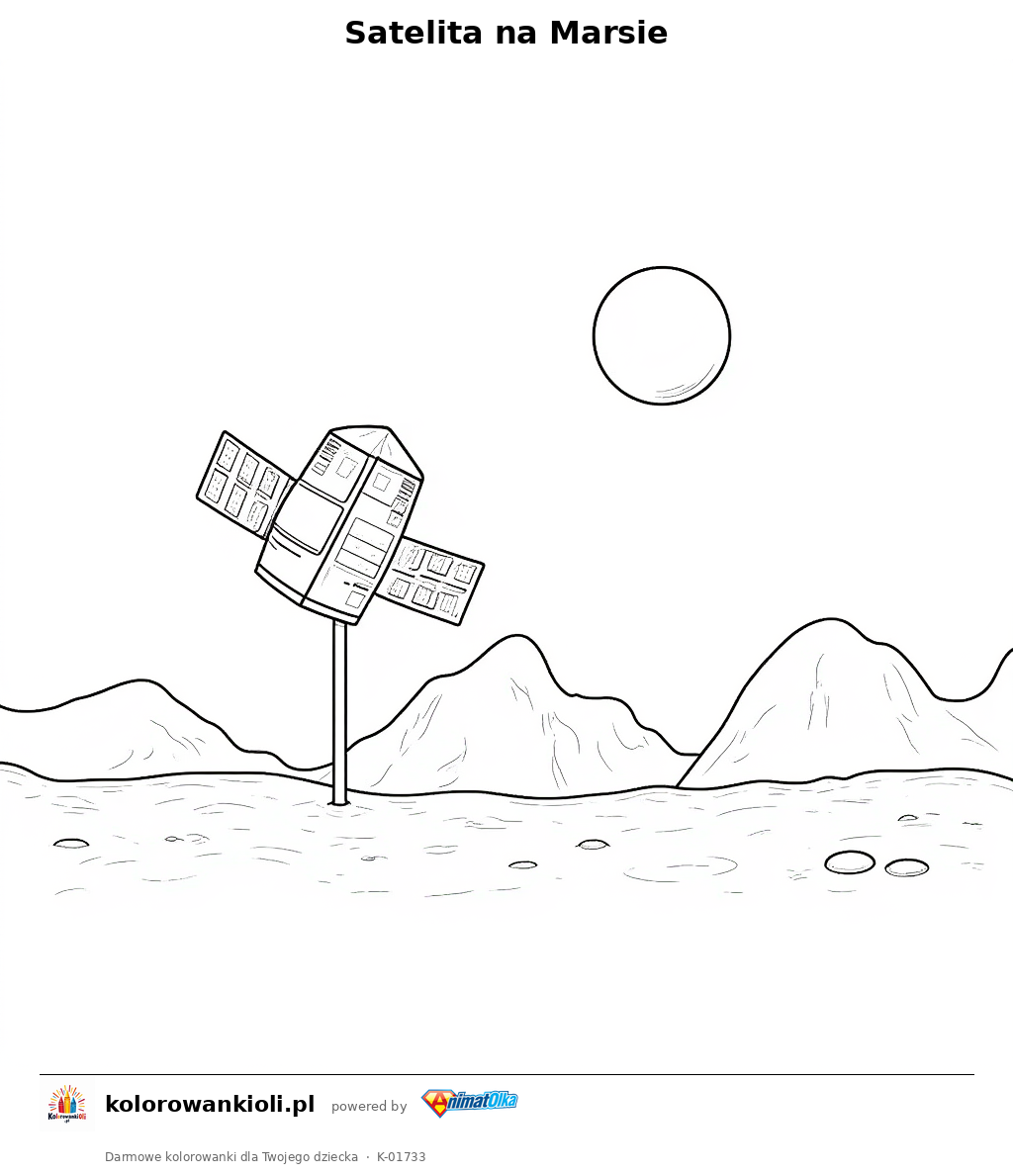 Satelita na Marsie — kolorowanka do wydruku dla dzieci