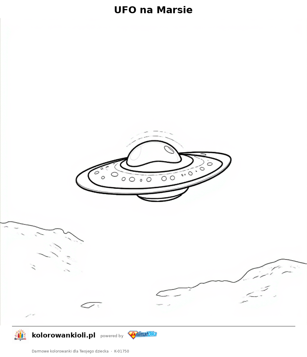 UFO na Marsie — kolorowanka do wydruku dla dzieci