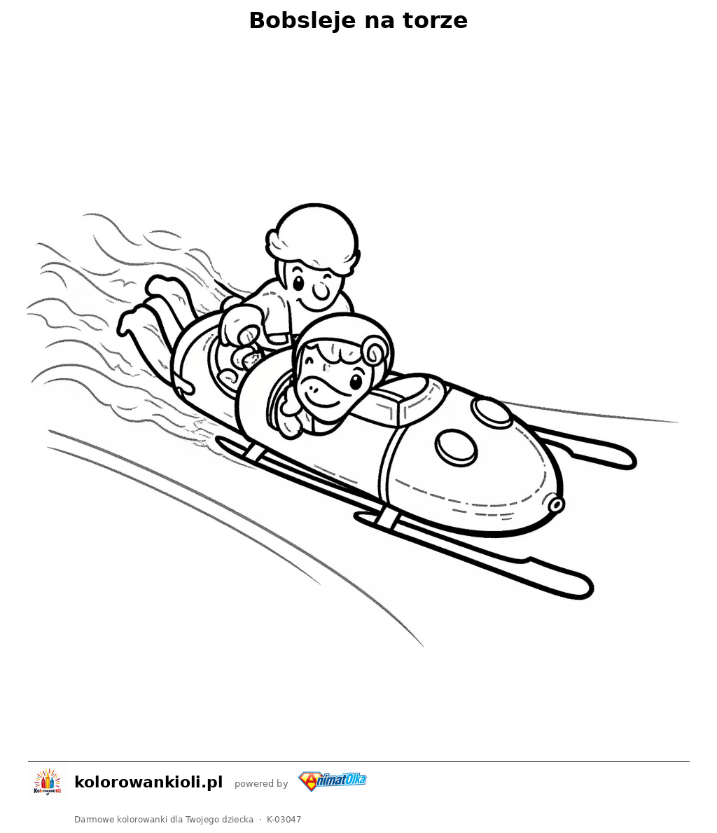 Bobsleje na torze — kolorowanka do wydruku dla dzieci