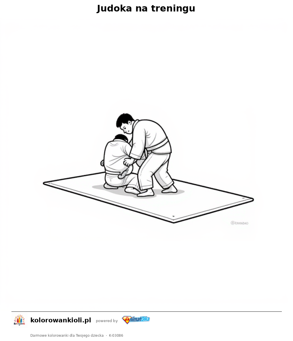 Judoka na treningu — kolorowanka do wydruku dla dzieci