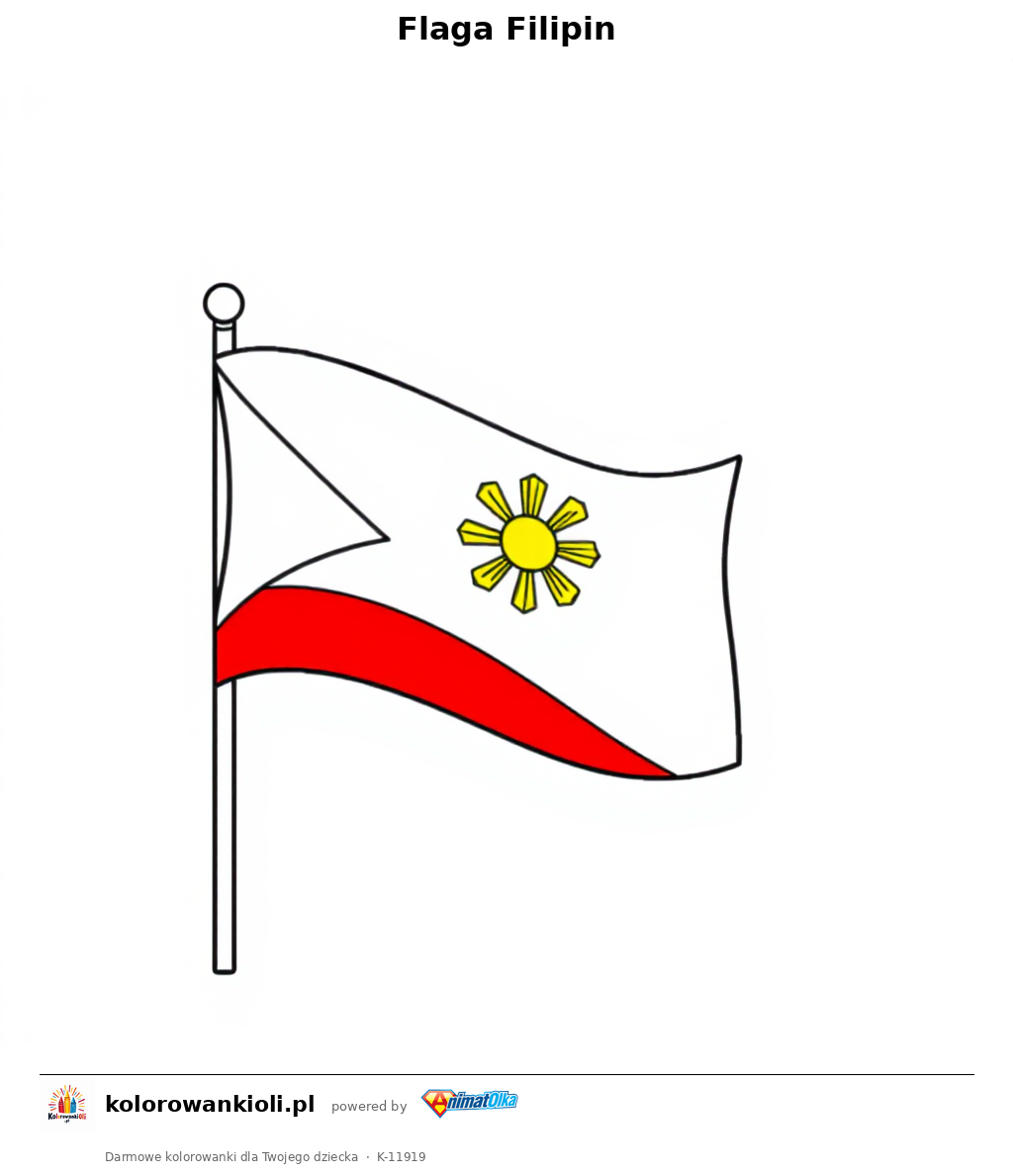 Flaga Filipin — kolorowanka do wydruku dla dzieci