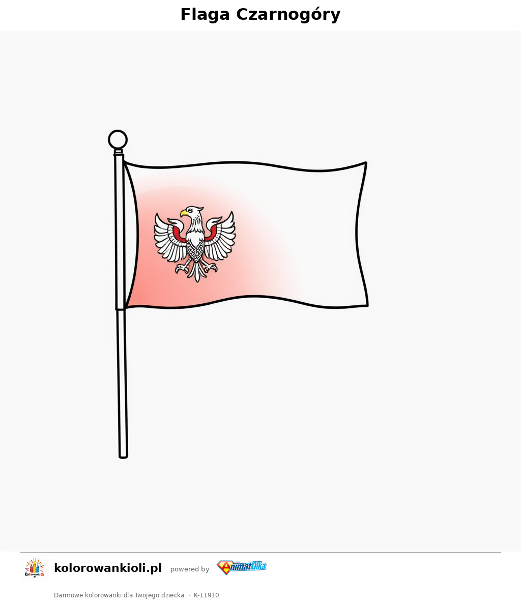 Flaga Czarnogory — kolorowanka do wydruku dla dzieci