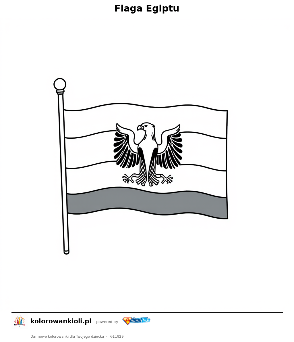 Flaga Egiptu — kolorowanka do wydruku dla dzieci