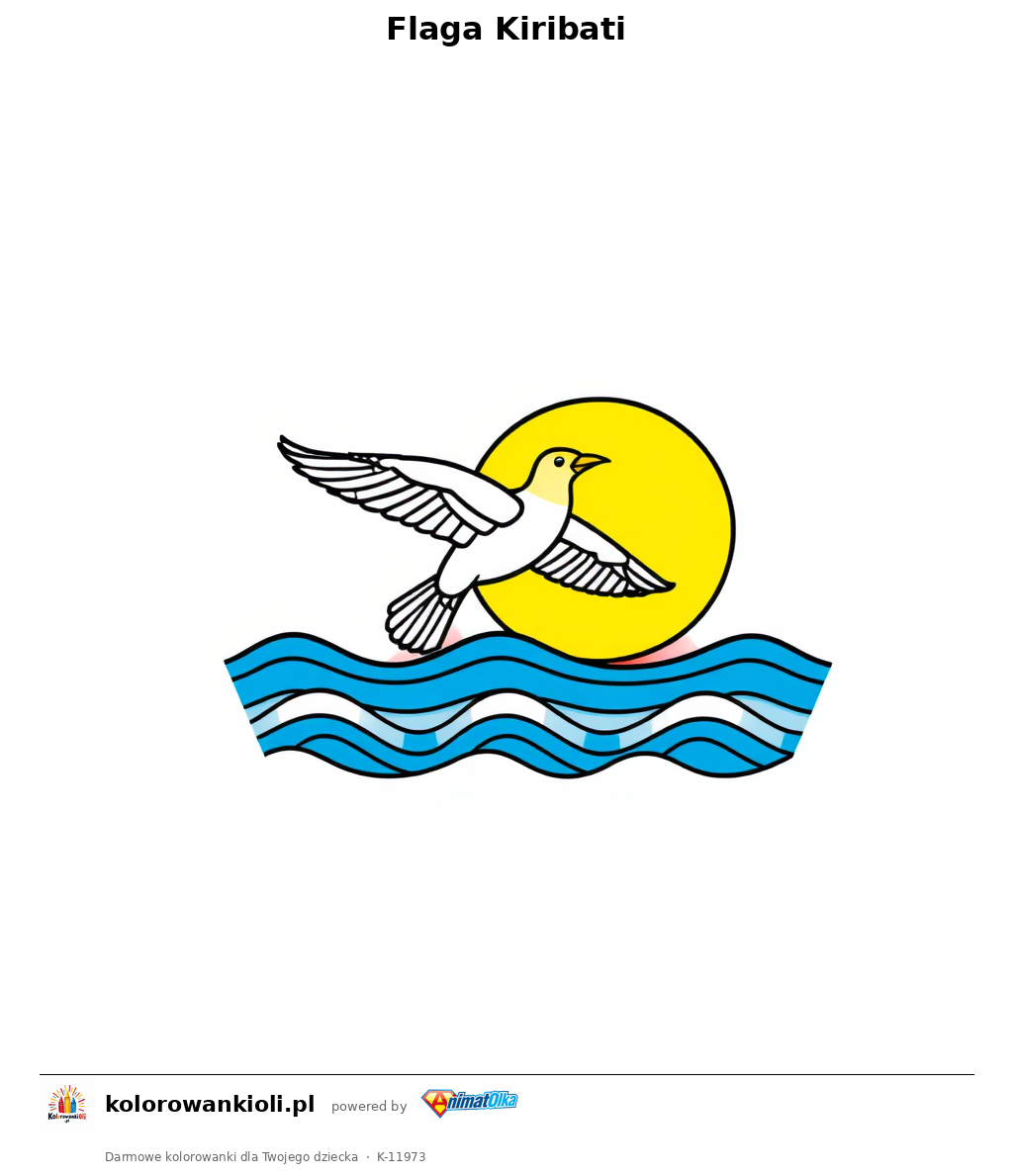 Flaga Kiribati — kolorowanka do wydruku dla dzieci