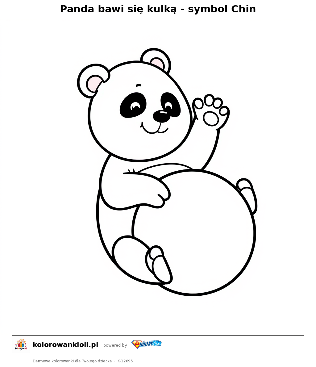 Panda bawi sie kulka - symbol Chin — kolorowanka do wydruku dla dzieci