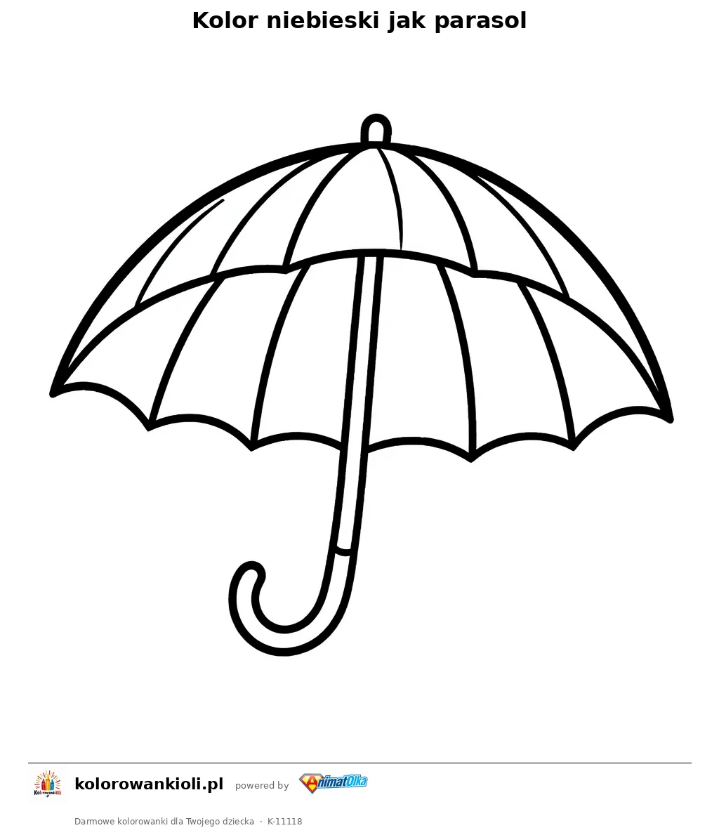 Kolor niebieski jak parasol — kolorowanka do wydruku dla dzieci