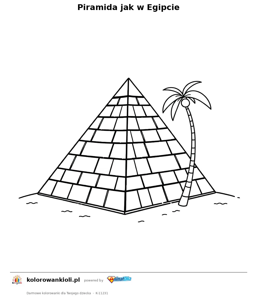 Piramida jak w Egipcie — kolorowanka do wydruku dla dzieci