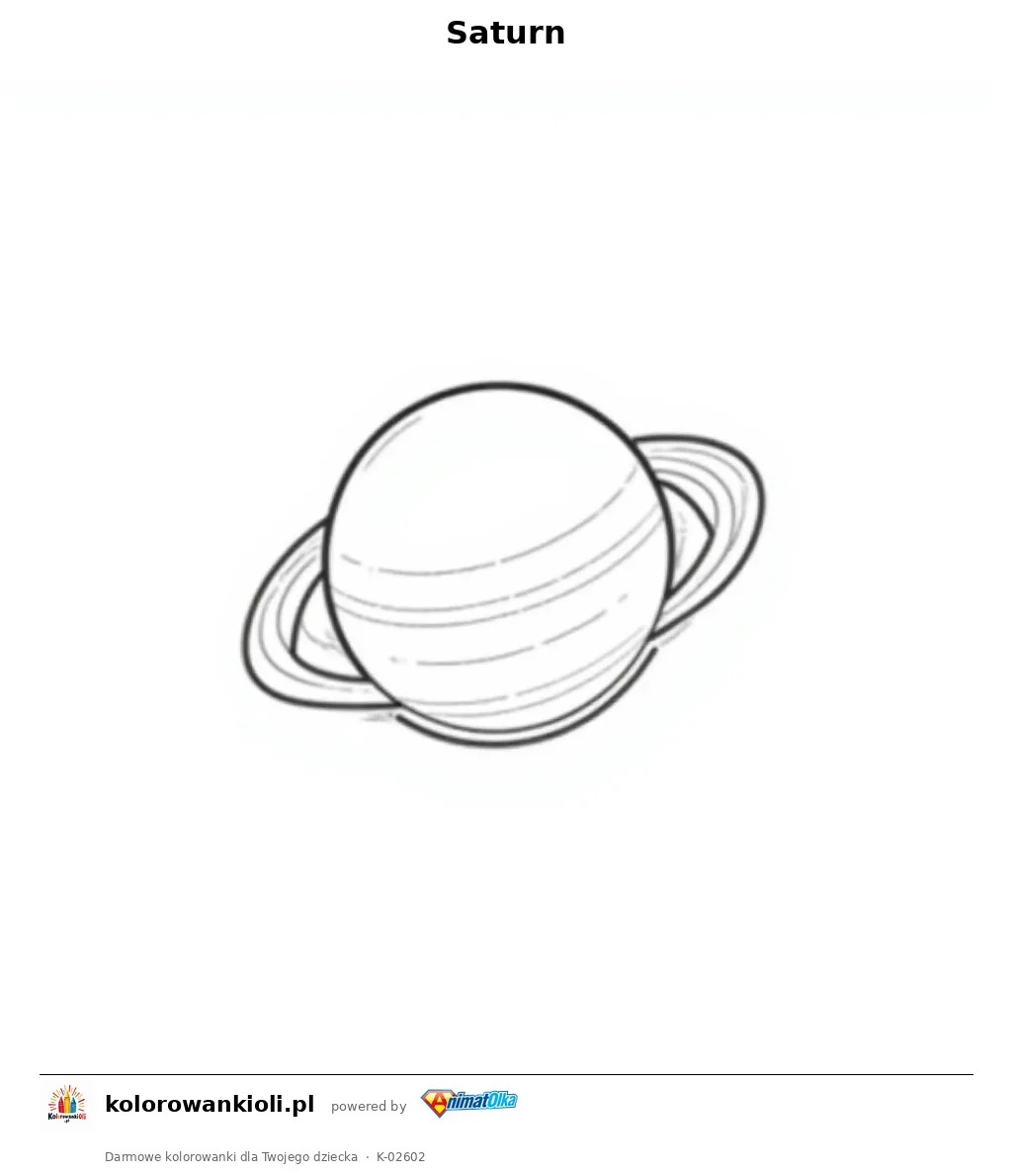 Saturn — kolorowanka do wydruku dla dzieci