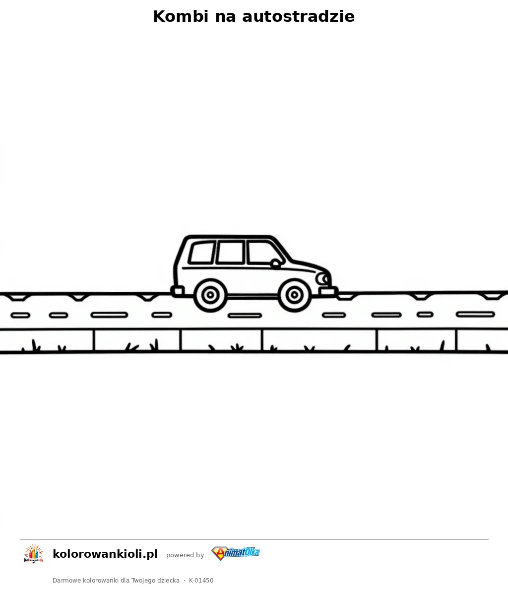 Kombi na autostradzie — kolorowanka do wydruku dla dzieci