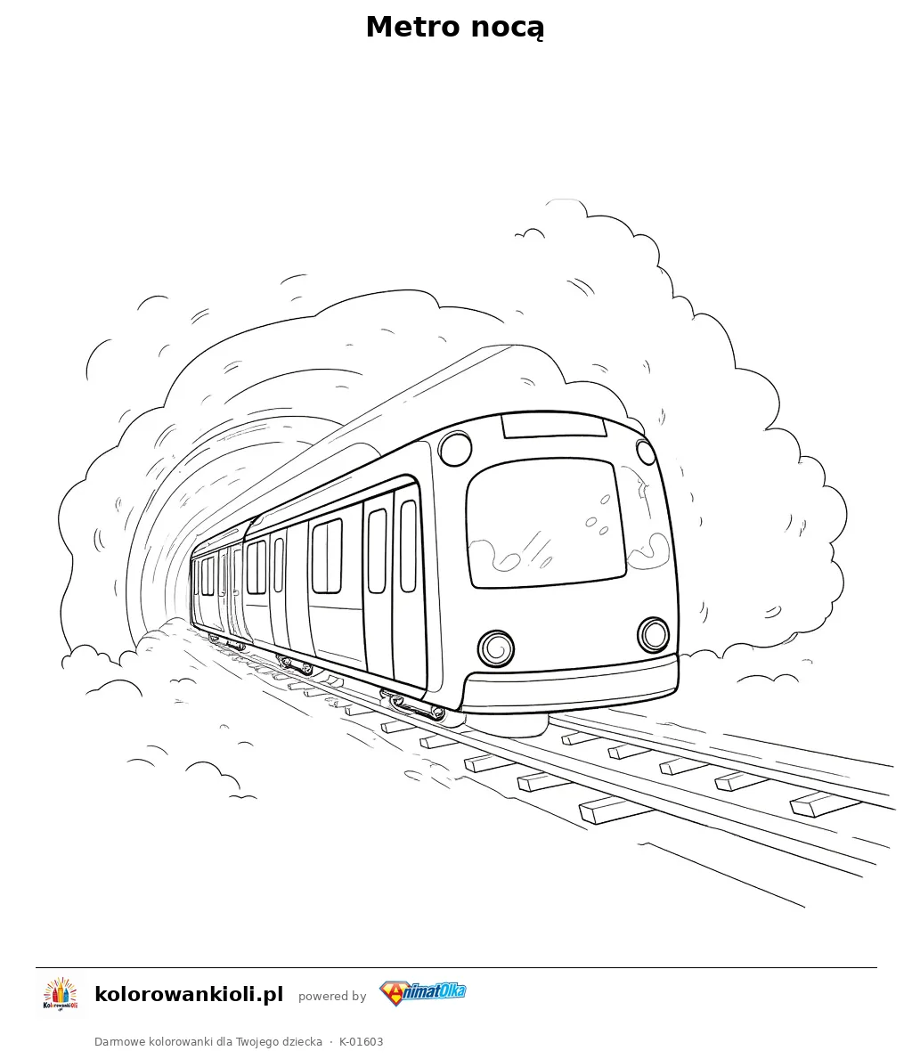 Metro nocą — kolorowanka do wydruku dla dzieci