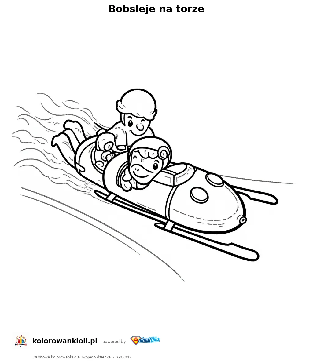 Bobsleje na torze — kolorowanka do wydruku dla dzieci