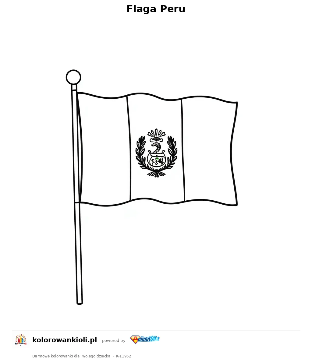 Flaga Peru — kolorowanka do wydruku dla dzieci
