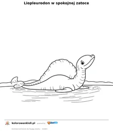 Liopleurodon w spokojnej zatoce — kolorowanka do wydruku dla dzieci