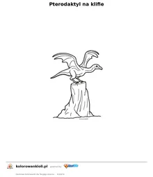 Pterodaktyl na klifie — kolorowanka do wydruku dla dzieci