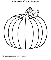 Kolor pomaranczowy jak dynia — kolorowanka do wydruku dla dzieci