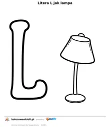 Litera L jak lampa — kolorowanka do wydruku dla dzieci