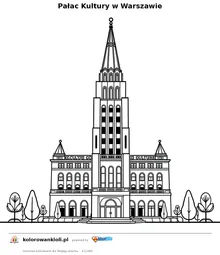 Palac Kultury w Warszawie — kolorowanka do wydruku dla dzieci