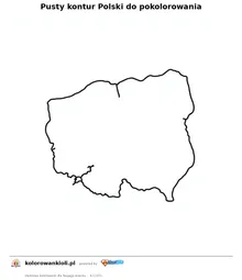 Pusty kontur Polski do pokolorowania — kolorowanka do wydruku dla dzieci