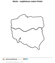 Wisla - najdluzsza rzeka Polski — kolorowanka do wydruku dla dzieci