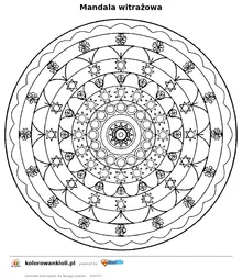 Mandala witrażowa — kolorowanka do wydruku dla dzieci