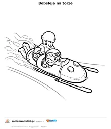 Bobsleje na torze — kolorowanka do wydruku dla dzieci