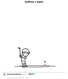 Golfista z kijem — kolorowanka do wydruku dla dzieci