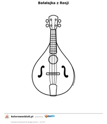 Balalajka z Rosji — kolorowanka do wydruku dla dzieci