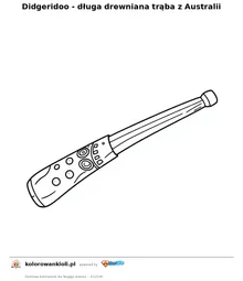 Didgeridoo - dluga drewniana traba z Australii — kolorowanka do wydruku dla dzieci