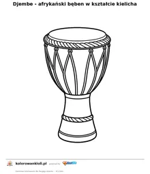 Djembe - afrykanski beben w ksztalcie kielicha — kolorowanka do wydruku dla dzieci