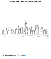 Nowy Jork z Empire State Building — kolorowanka do wydruku dla dzieci