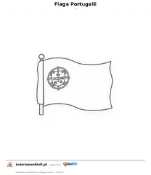 Flaga Portugalii — kolorowanka do wydruku dla dzieci