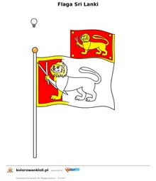 Flaga Sri Lanki — kolorowanka do wydruku dla dzieci