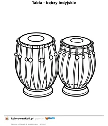 Tabla - bebny indyjskie — kolorowanka do wydruku dla dzieci